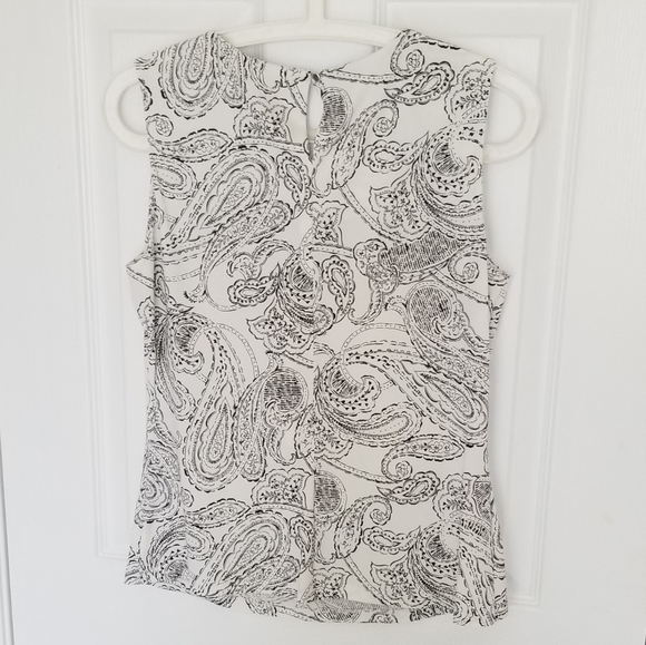 Calvin Klein Large Paisley Jersey Pleated Neck Top - Picture 6 of 10
